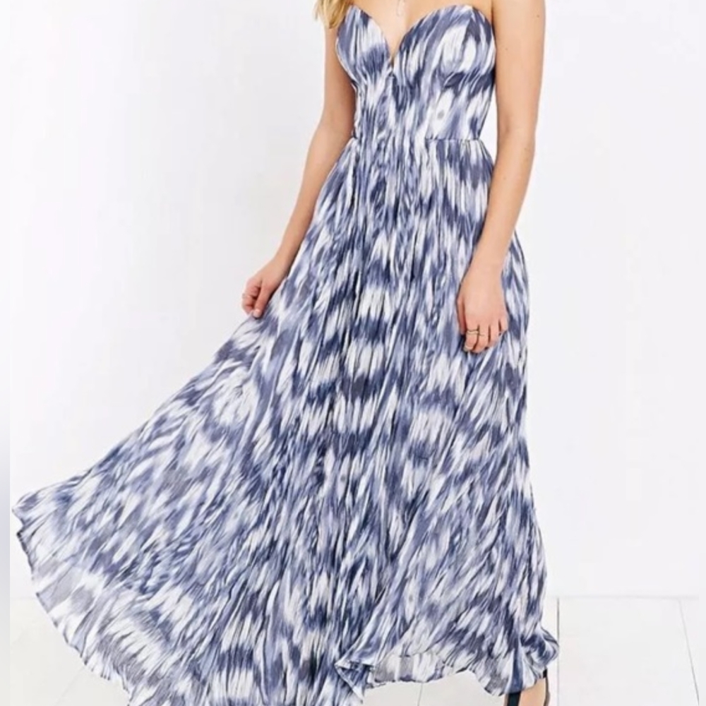 kimchi blue daydream watercolor strapless maxi dress 2 NWOT